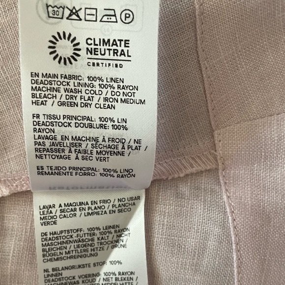 NEW Reformation Everett Linen Midi Dress Cherry Blossom Light Pink | US 6 UK 10 - Picture 7 of 15